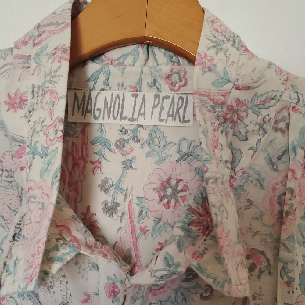 Magnolia Pearl Cotton Tora Shirt/ Dress Pastel Floral One Size - Picture 2 of 13